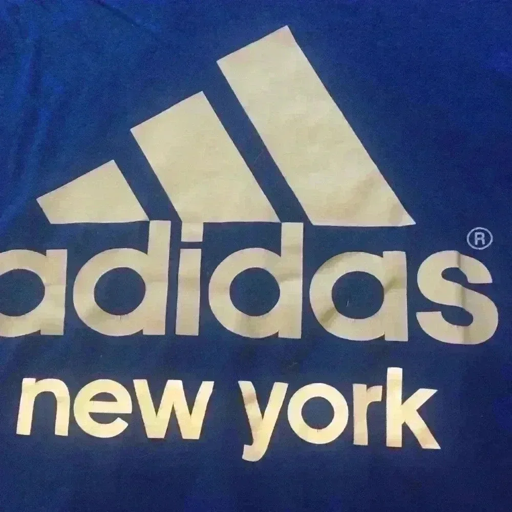 Adidas New York Men’s M Cotton blue gray T-shirt